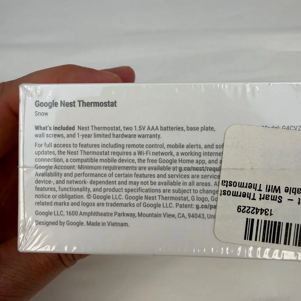 Google Nest Thermostat Smart Programmable WiFi Snow White GA01334-US New